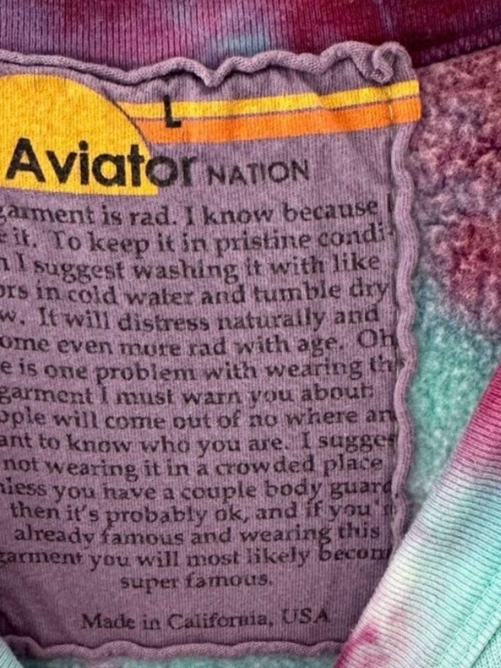 Aviator Nation Tie-Dye Crewneck Sweatshirt - Picture 5 of 7